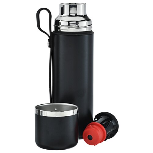 Additional Image 3 - a black and silver thermos
