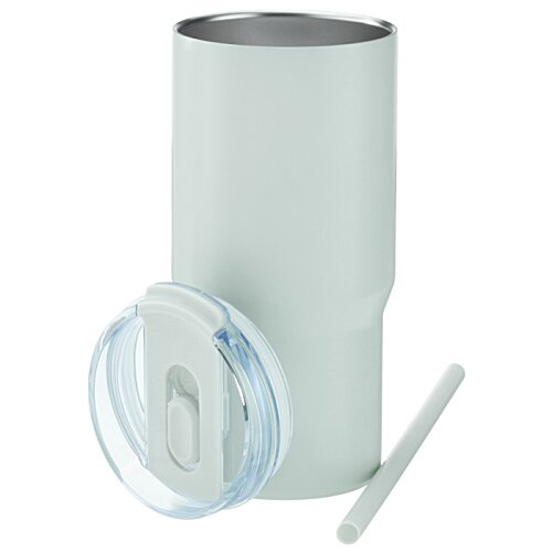 Additional Image 3 - a white cup with a lid and straw