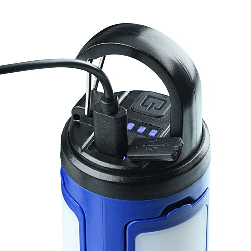 Additional Image 8 - a blue and white cylindrical object with a black cord