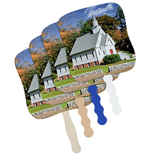 Additional Image 2 - a fan with a picture of a church