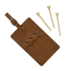 Additional Thumbnail Image 1 - a brown leather luggage tag with a leather strap and tees