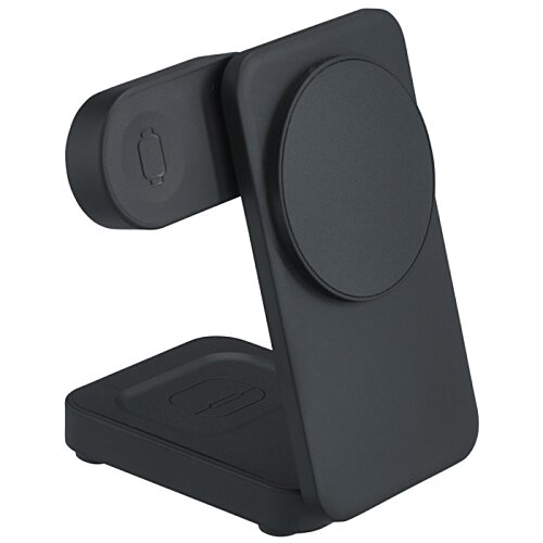 Additional Image 1 - a black phone stand with a round circle