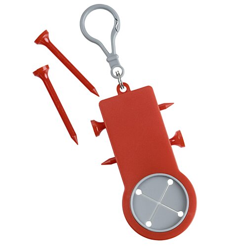 Additional Image 2 - a red keychain with a screwdriver and nails