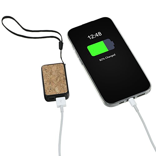 Additional Image 2 - a cell phone charging with a cork plug