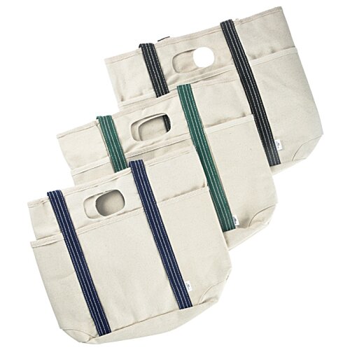 Additional Image 2 - a group of white and blue striped bags