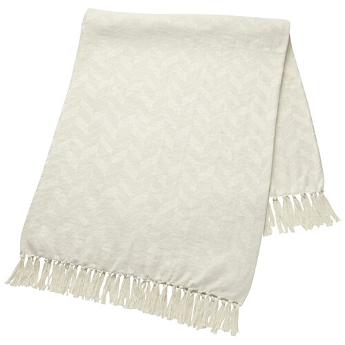 Additional Image 1 - a white scarf with fringes