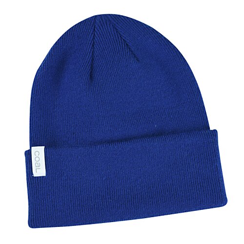 Additional Image 3 - a blue beanie with a white label