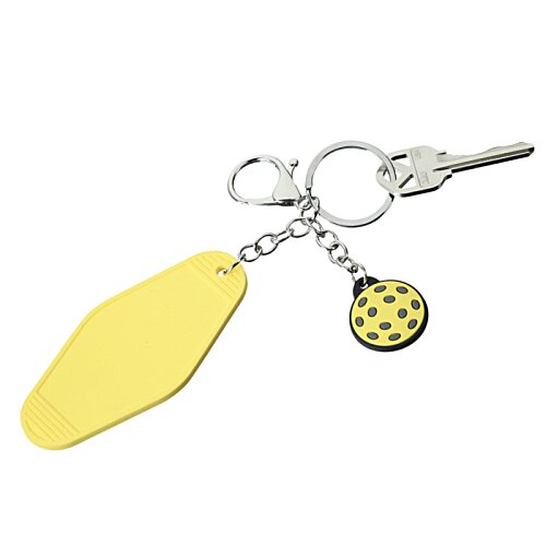 Additional Image 1 - a key chain with a yellow tag