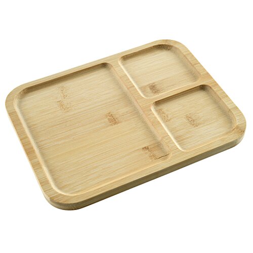 Additional Image 3 - a wooden cutting board with four compartments