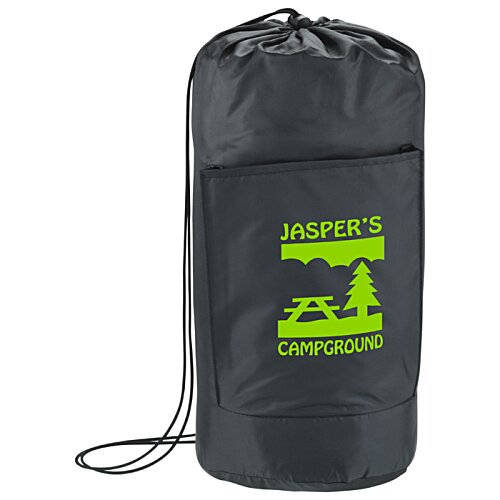 Additional Image 2 - a black sleeping bag with green logo