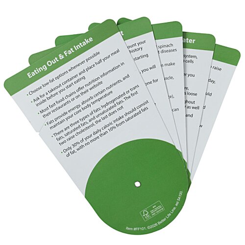 Additional Image 2 - a fan of cards with green and white text