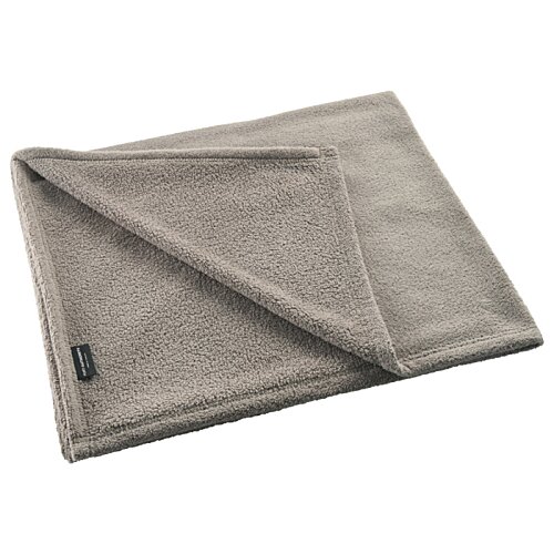Additional Image 1 - a folded grey blanket on a white background
