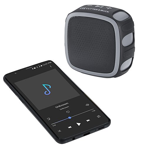 Additional Image 3 - a black cellphone and a square speaker