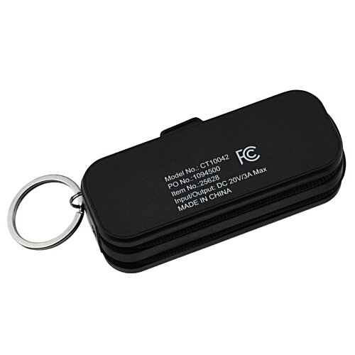 Additional Image 1 - a black pocket knife with a key chain