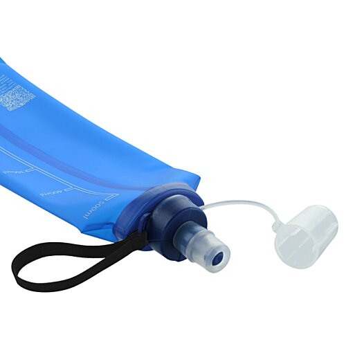 Additional Image 3 - a blue water bottle with a black strap