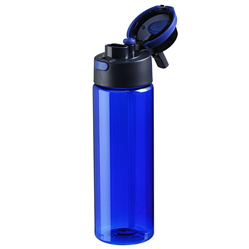 Additional Image 2 - a blue water bottle with a black lid
