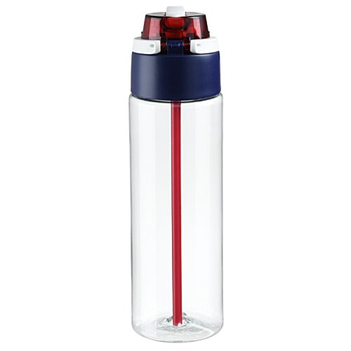 Additional Image 1 - a clear plastic bottle with a red and blue lid