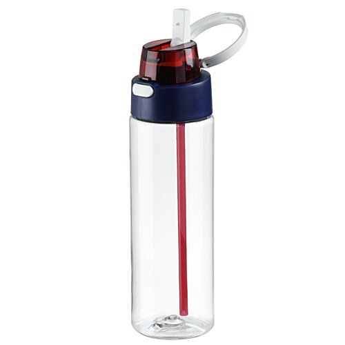 Additional Image 2 - a clear plastic water bottle with a straw