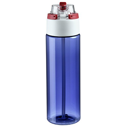 Additional Image 1 - a blue water bottle with a white lid