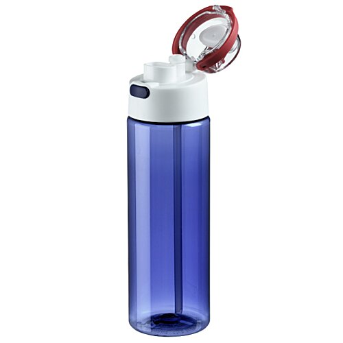 Additional Image 3 - a blue plastic water bottle with a white cap