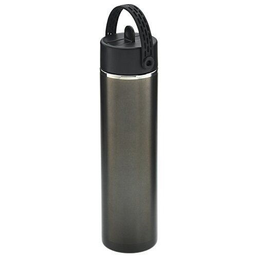 Additional Image 2 - a black and silver water bottle