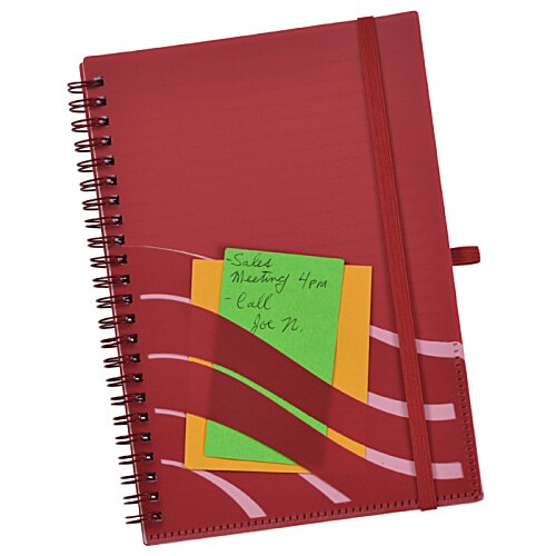Additional Image 1 - a red notebook with a green and yellow square on it