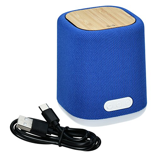 Additional Image 1 - a blue speaker with a black cord
