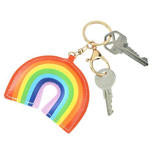 Additional Image 1 - a key chain with a rainbow shaped keychain