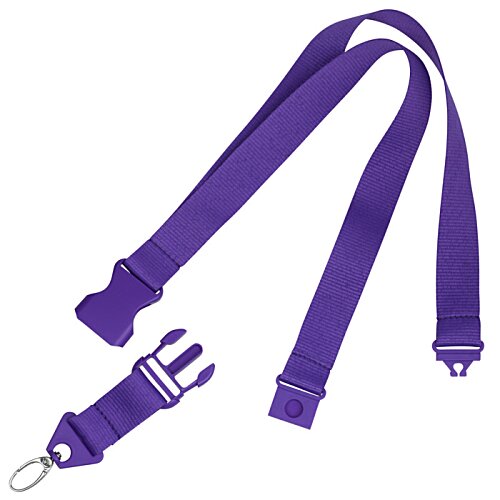 Additional Image 1 - a purple lanyard with a metal clasp