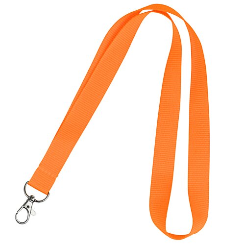 Additional Image 1 - an orange lanyard with a metal hook