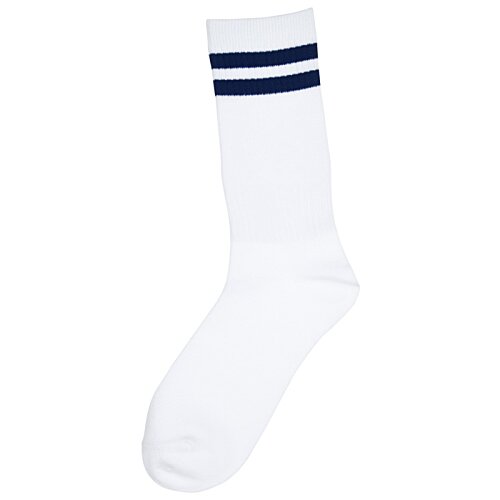 Additional Image 1 - a white sock with blue stripes