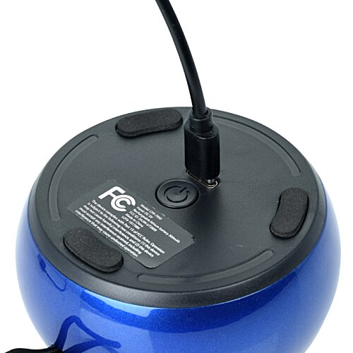 Additional Image 4 - a blue round object with a black cord