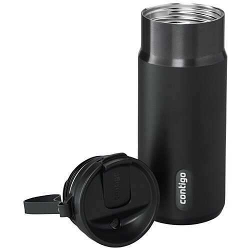 Additional Image 2 - a black metal bottle with a cap