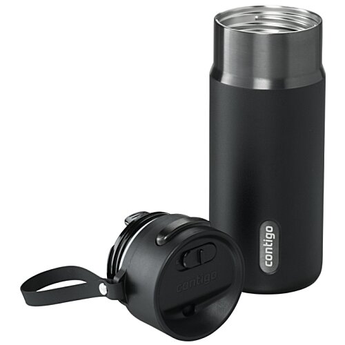Additional Image 2 - a black and silver thermos