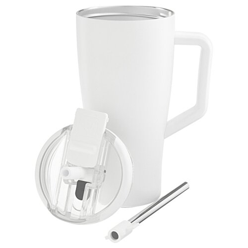 Additional Image 3 - a white mug with a white handle and a white pencil