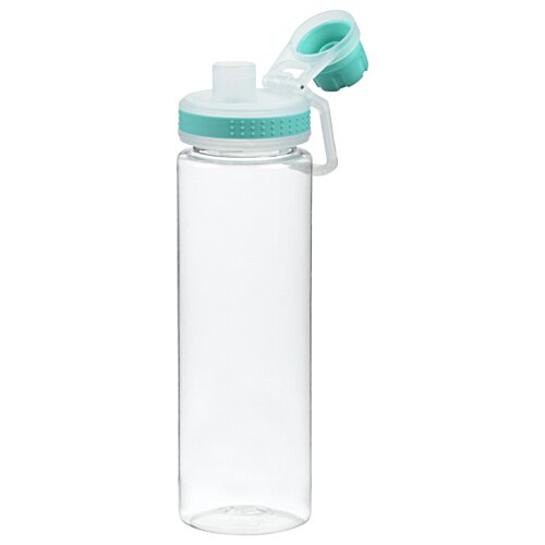 Additional Image 4 - a clear plastic water bottle with a blue cap