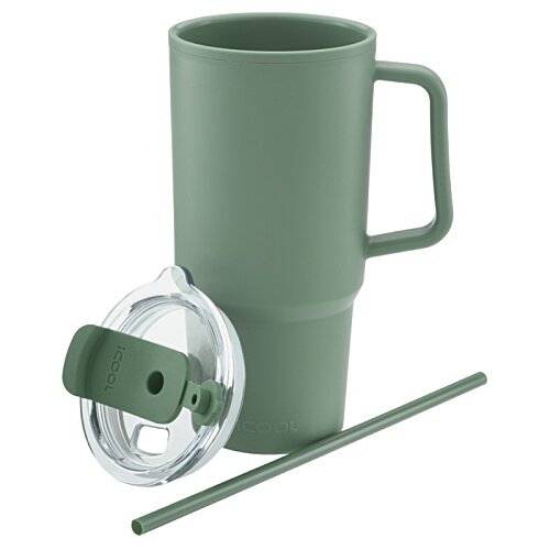 Additional Image 2 - a green mug with a straw and a lid