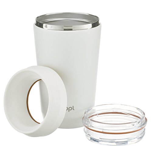 Additional Image 3 - a white cup with a silver lid and a clear container