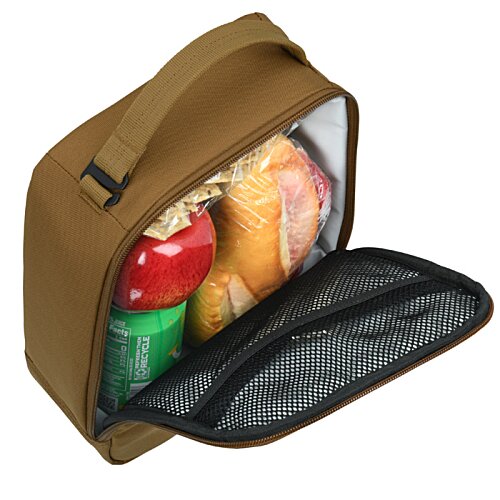 Additional Image 3 - a brown lunch bag with a black zipper