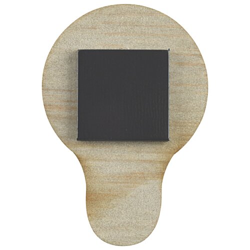Additional Image 1 - a wooden paddle with a black square on it