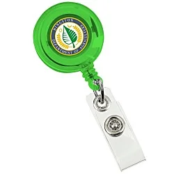 Retractable Badge Holder - Alligator Clip - Translucent