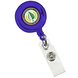 Retractable Badge Holder - Alligator Clip - Translucent