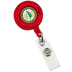 Retractable Badge Holder - Alligator Clip - Translucent