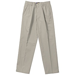 Teflon Treated Pleated Twill Pants - Men's