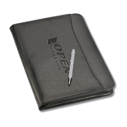 Zippered Leather Portfolio Set