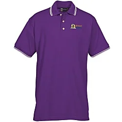 Stain Release Tipped Pique Polo - Men's