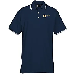 Stain Release Tipped Pique Polo - Men's