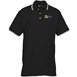 Stain Release Tipped Pique Polo - Men's