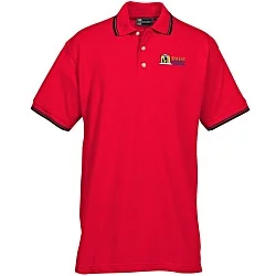 Stain Release Tipped Pique Polo - Men's