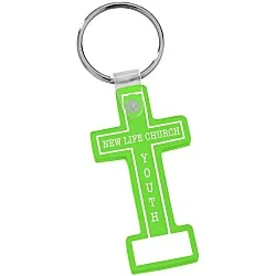 Block Cross Soft Keychain - Translcuent